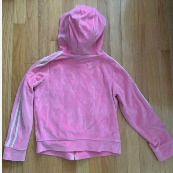 PUMA Velour Girl Pink Hoodie Size L Zip - Picture 3 of 3